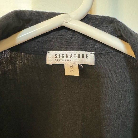 (3 for $30) Black Button Down Linen Shirt - Picture 3 of 3